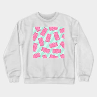 Pink and Mint Gummies Pattern Big Crewneck Sweatshirt